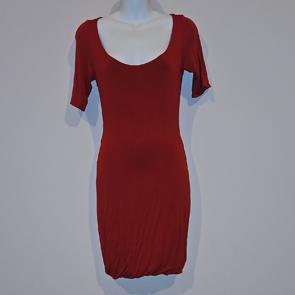 Red Scoop Neck Dress